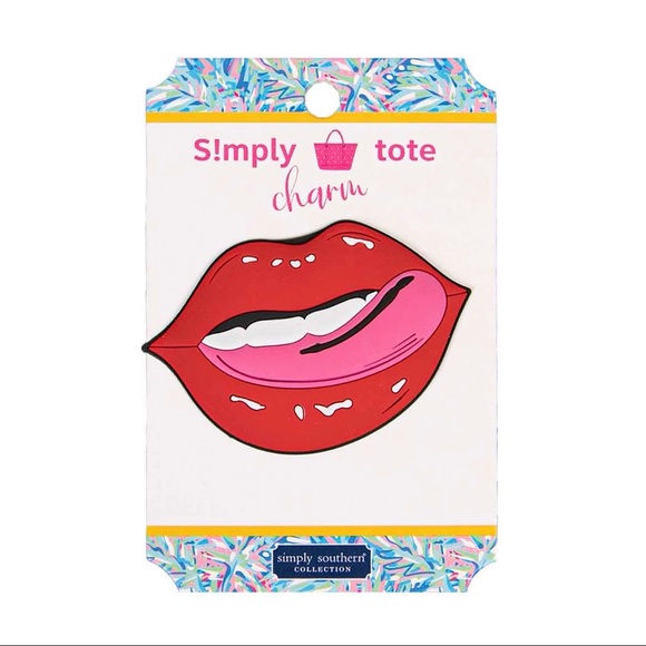 ✨🆕🫦SIMPLY SOUTHERN LIPS SIMPLY TOTE CHARM ACCESSORY🫦 - Picture 1 of 4